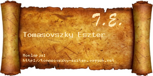 Tomasovszky Eszter névjegykártya
