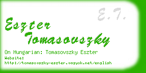 eszter tomasovszky business card